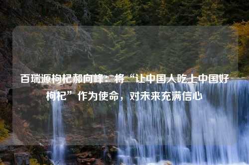 百瑞源枸杞郝向峰：将“让中国人吃上中国好枸杞”作为使命，对未来充满信心