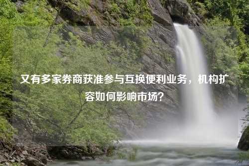 又有多家券商获准参与互换便利业务，机构扩容如何影响市场？