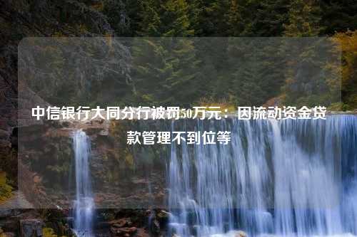 中信银行大同分行被罚50万元：因流动资金贷款管理不到位等